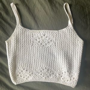 🌼3/$25 Crocheted crop tank only worn once!